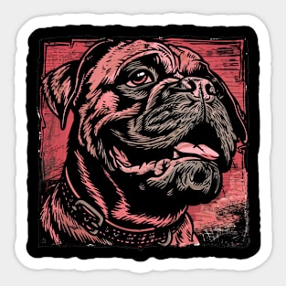 Retro Art Bullmastiff Dog Lover Sticker